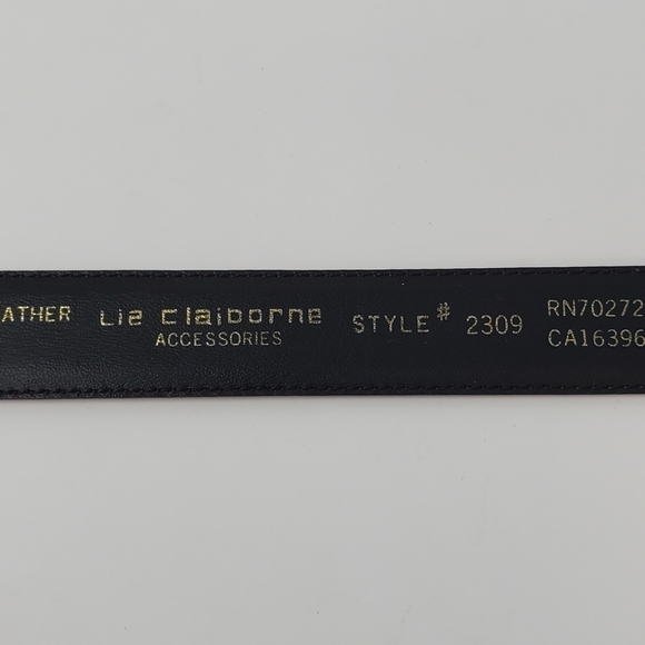 VINTAGE LIZ CLAIBORNE ACCESSORIES PINK LEATHER BELT BRASS LEATHER BUCKLE WOMEN - Picture 6 of 14